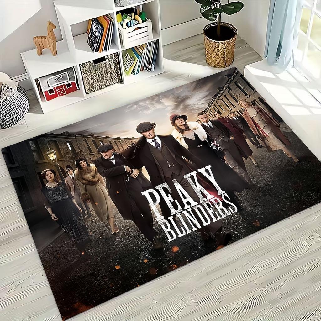 3D Tommy Shelby P-Peaky B-Blinders Kunst Teppich für Schlafzimmer Wohnzimmer Sofa Zuhause Fußmatte Dekor, Große Kinder Rutschfeste Bodenmatte