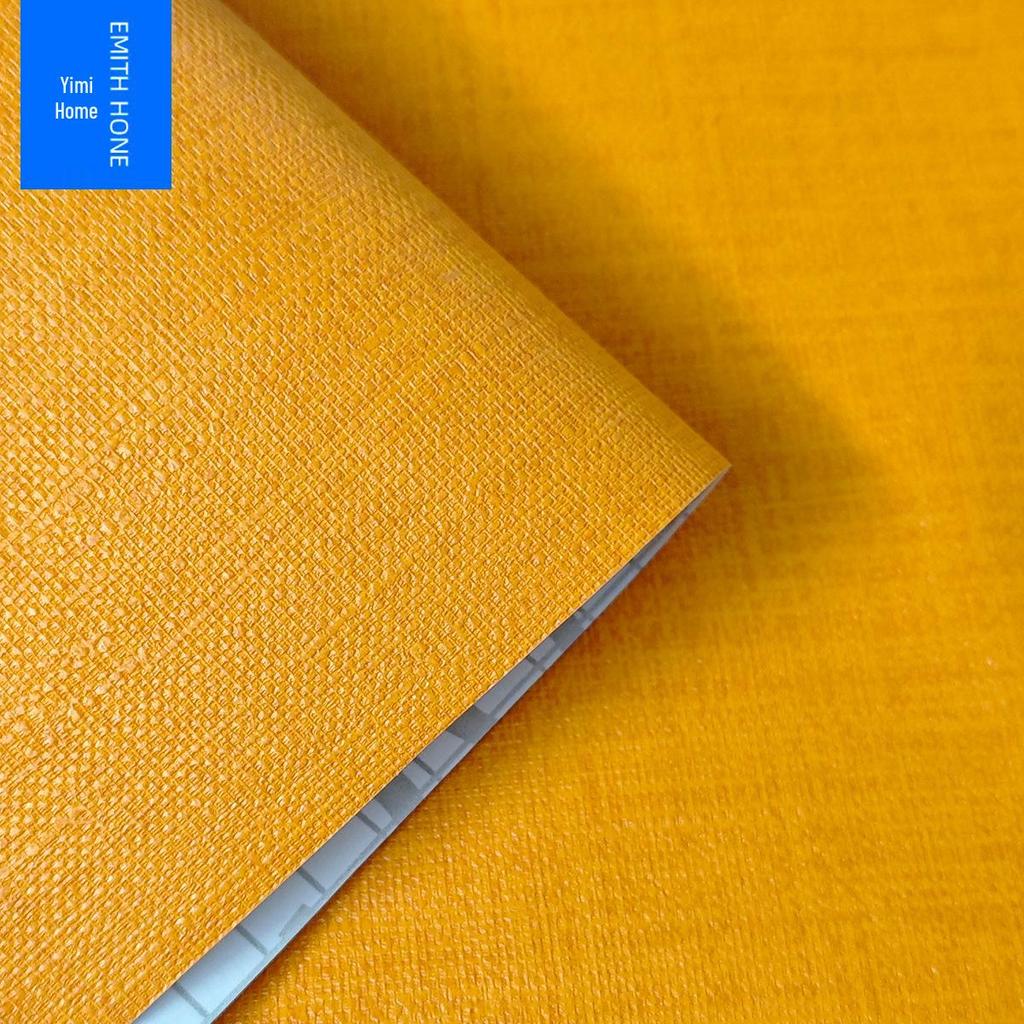 Linen Texture Self-Adhesive Waterproof Wallpaper for Bedroom & Living Room - Thickened, Solid Color, Moisture-Proof, Simple Design.