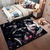 Twin Catgirls Black Lingerie Printed Rug Thick Nonslip Carpet For Gaming Room Study Living Room Home Party Decor Christmas Gift