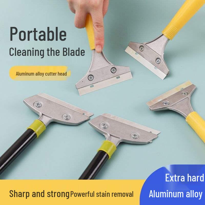 Telescopic Glass Wall and Floor Scraper with Blade for Seam Cleaning and Degumming