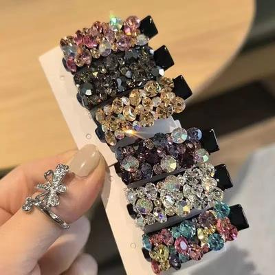 Super Mooie Blingbling Gebogen Strass Knipperende Diamant Eendenbek Clip Randclip Haarpin Haaraccessoires Dames
