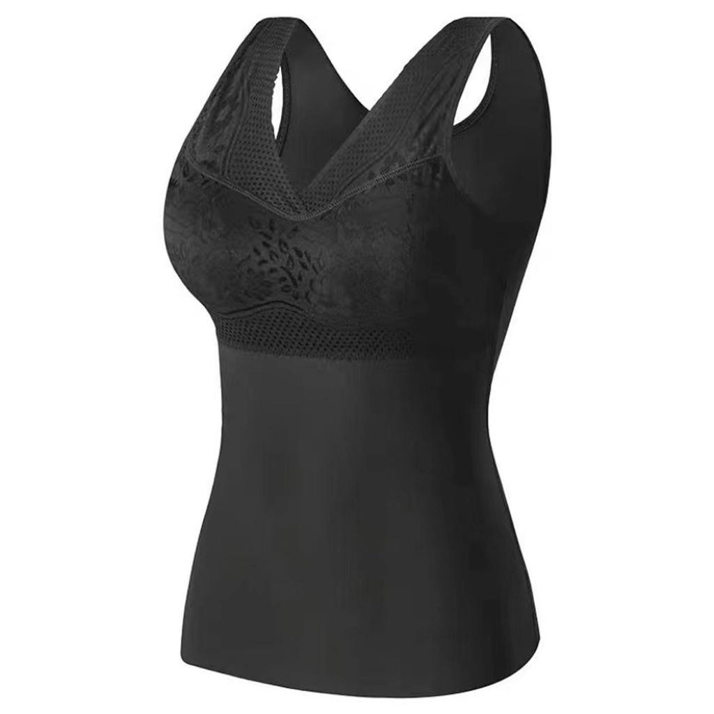 Women's Fall And Winter Warm Velvet Thickened Double Side Velvet Lace Seamless  Vest Bra Lingerie