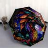 1pc Stained Glass Dragon Compact Travel Umbrella, Automatic Folding Lightweight Windproof 8-Bone Reinforced Design, 012087