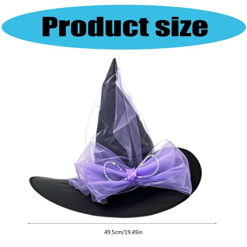 Large Black Witches Witch Hat for Women Led Light Up Witch Caps Halloween Cosplay Costume Accessory for Women Girls Gift