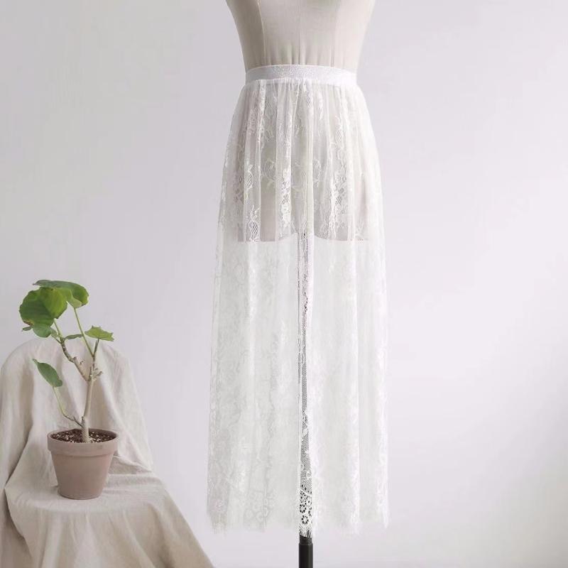 

Высокая уличная мода, базовая нижняя юбка, женская юбка средней длины, кружевная нижняя одежда, короткая юбка, женская свободная элегантная лоскутная одежда 80cm белый