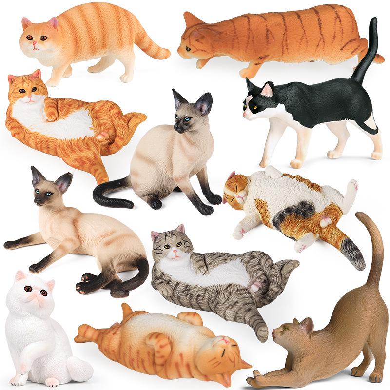 Yaratıcı Sevimli Kedi Bebek Süsleri - Tüysüz, Pastoral ve Yan Yatan Kediler Ev & Kahve Dükkanı Dekorasyonu İçin