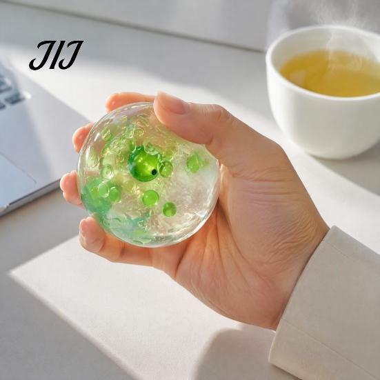 Clear Ball Ornaments Stress Fidget Toy, Anxiety Relief Squeeze Transparent Slow Rebound Toy for Home Office School Reduction Gadget