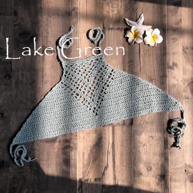 

Вязание крючком бикини женское сексуальное пляжное вязание крючком ручной работы бюстгальтер бикини с запахом шеи купальники для малышек пляжная одежда женские топы One Size