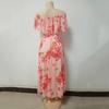 Elegant Bodycon Sexy Women's Off Shoulder Dress for Women 2022 Summer Floral Maxi Boho Party Dresses Woman Robe Femme Ladies