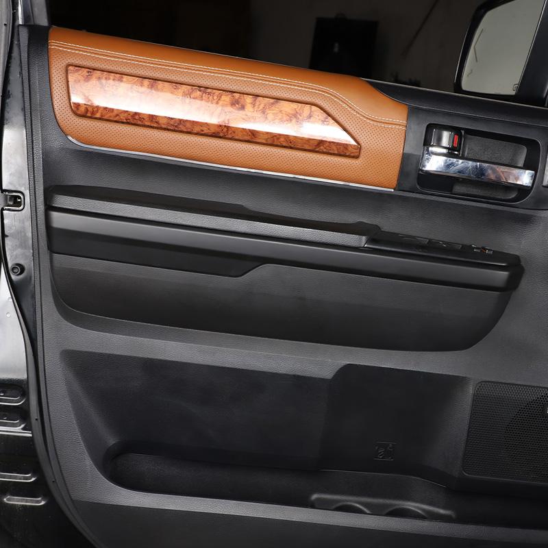 For Toyota Tundra 2014-2021 ABS Car Inner Door Armrest Lower Trim Decorative Stickers Car Interior Accessories