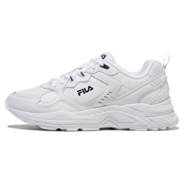 FILA Ranger Leather Low top Casual Shoes Unisex White Black Korean Style 1RM02256E_100
