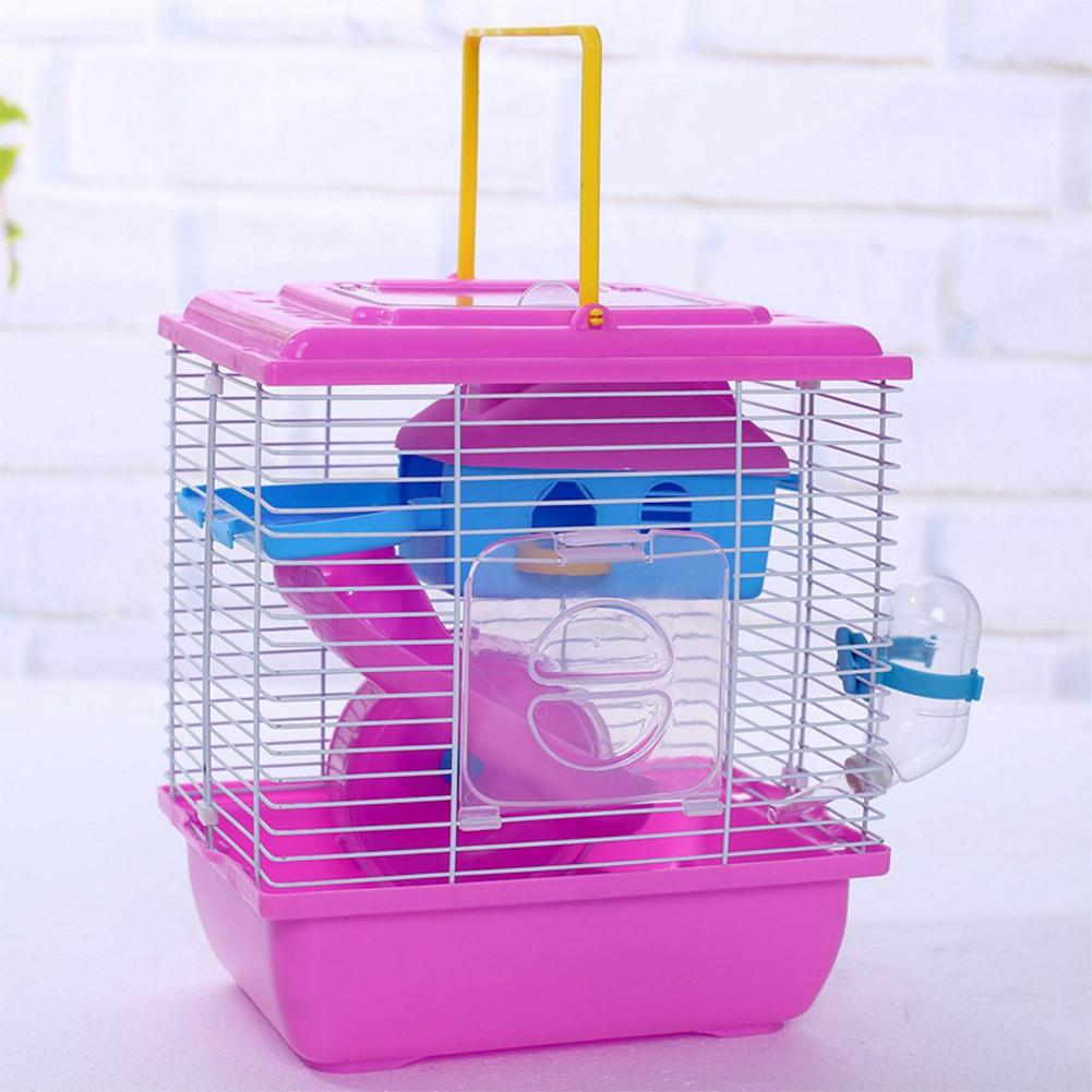 Pet Cage Hamster Cottage with Transparent Skylight Double Layer House for Hamster Golden Hamster Pet