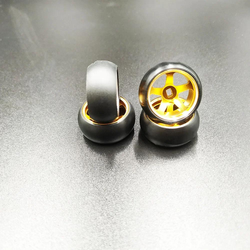 4pcs/set Alloy Rc Wheel Rim Drift Tire for 1/28 Wltoys K969 K989 P929 Kyosho Rally Model Car Upgraded Part