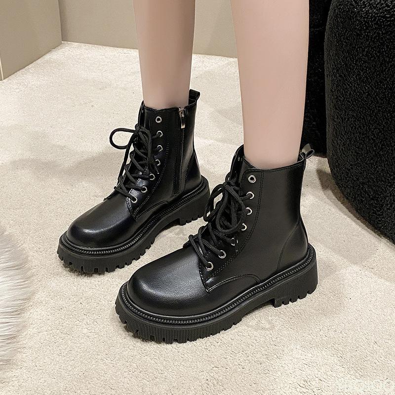 Fashion Round Toe Women's Thick Soled Shoes for Autumn Winter Versatile Warm Non Slip Comfortable Daily Casual Women's Shoes
