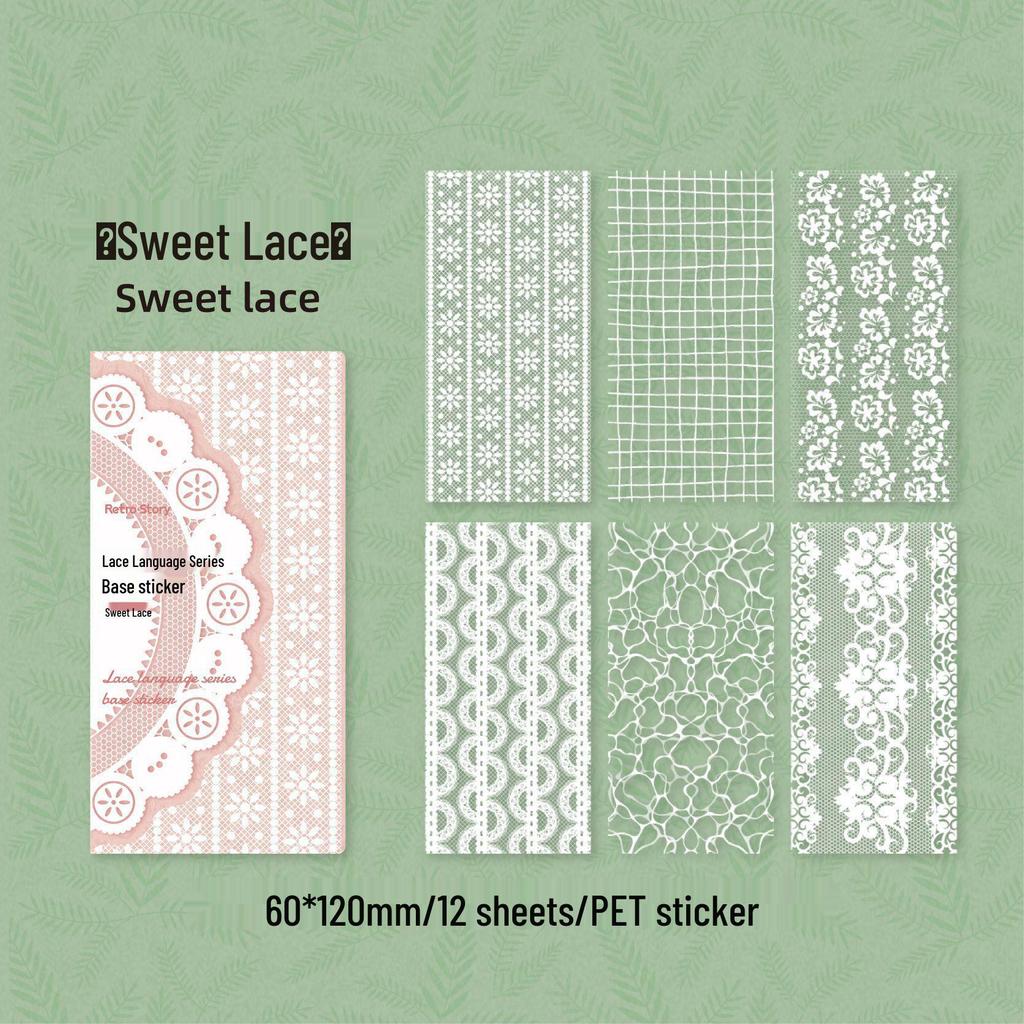 RetroStoryPET Lace Language Series DIY Decorative Journal Stickers