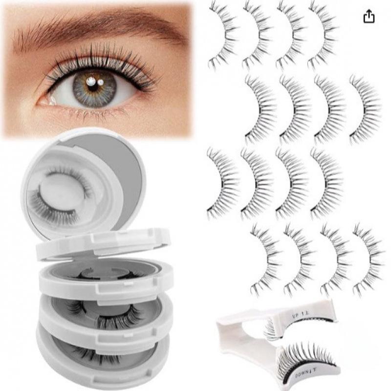 

Магнитные ресницы Набор 4 пары | Натуральные густые в европейском стиле | Долговечные удобные магнитные ресницы 3No. mk3-3+c01-3