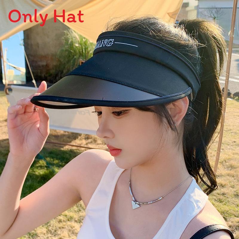 Fashion Womens Sun Hat With Large Brim And Uv Protection For Summer Outdoor Activities чёрный