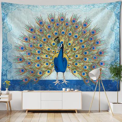 Tapestry Wall Hanging, Peacocks, Flowers, Forests, Bohemia, Aesthetics, Room Decoration, Wall Decoration, Blankets, Bed Sheets