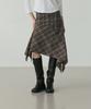 Linte Diagonal Bias Check Skirt Brown