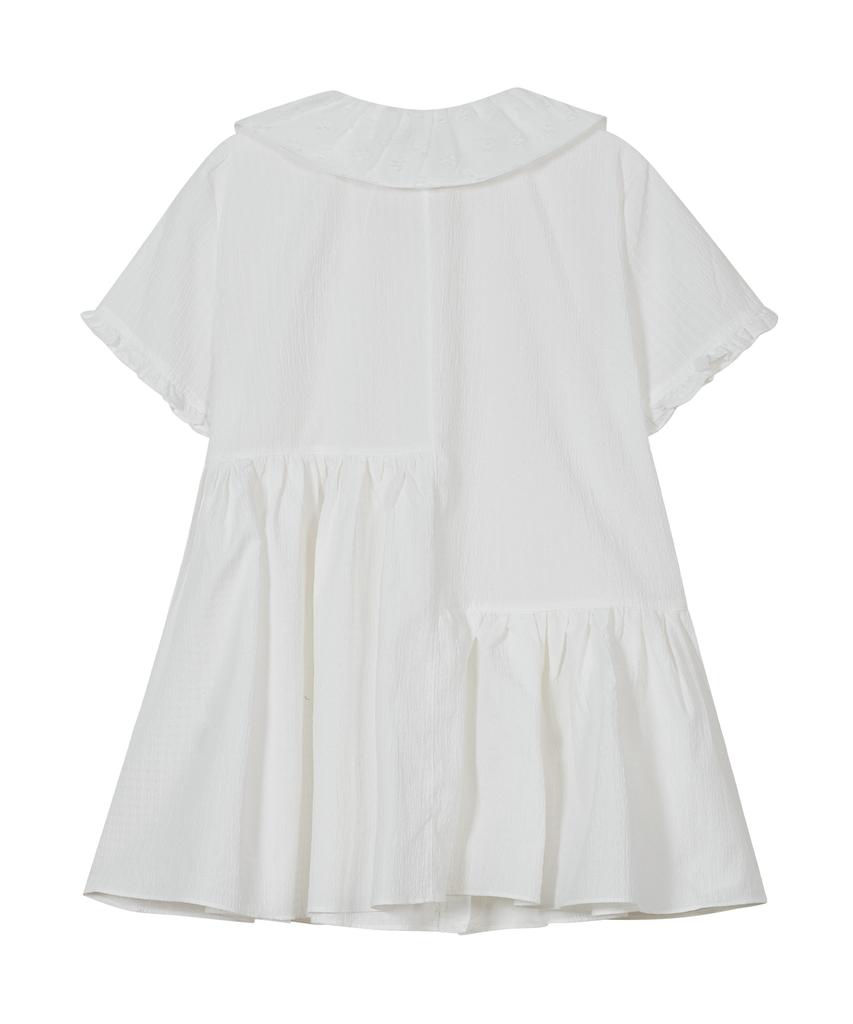 Taibseobiseu Textured Collar Top [White]