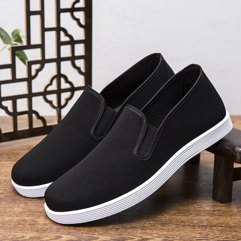 Old Beijing Cloth Shoes Men's Breathable Sweat-absorbing Rubber Soles Work Casual Men's Shoes Handmade Lasagna Vulcanized Shoes