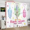 2PCS- Ramadan - Lantern - Printed curtain - Polyester material, suitable for bedroom, living room, study