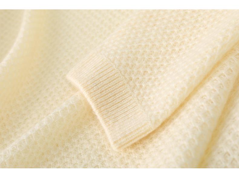 100% Silk Wool French Floral Patchwork Collar Sweater - Women's Autumn Winter Crochet Knitwear, Lazy Style
