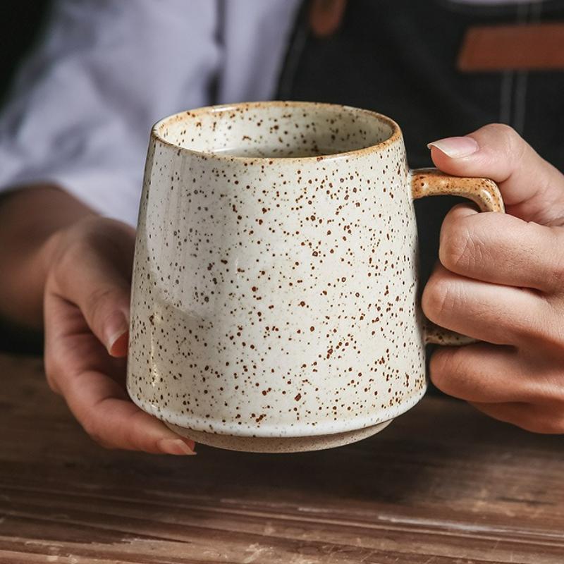 350mL Japanese Creative Retro Ceramic Mug Office Tea Cup Coffee Mug Breakfast Milk Cup Household Kitchen Water Cup 2025 New