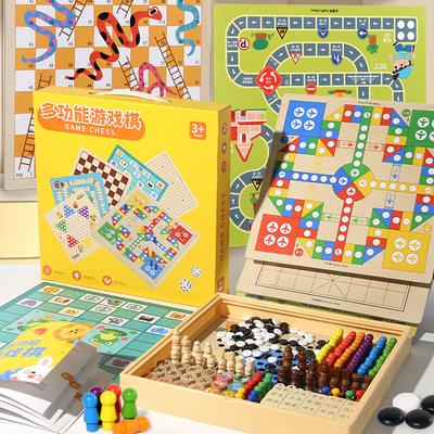 Multi Functional Indoor Chess Games Flying Chess Adult Interactive Board Games Gifts FamilyToys Puzzle Games Gobang Party