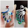 Exaggerated Women Finger Rings Peacock Enamel Retro Ring Fashion Open Rings  Girls