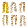 175cm Simulation Green Plant Rattan Thanksgiving Pendant Artificial Fall Maple= Leaf Garland  For Halloween Festival Wedding Dec