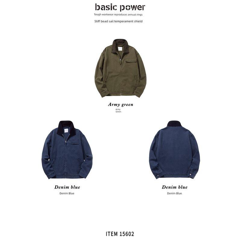 Retro Heavy-Duty Pure Cotton Tough Guy Workwear Jacket for Men, Spring and Autumn Turn-Down Collar Foreign Trade Men's Motorcycle Canvas Jacket