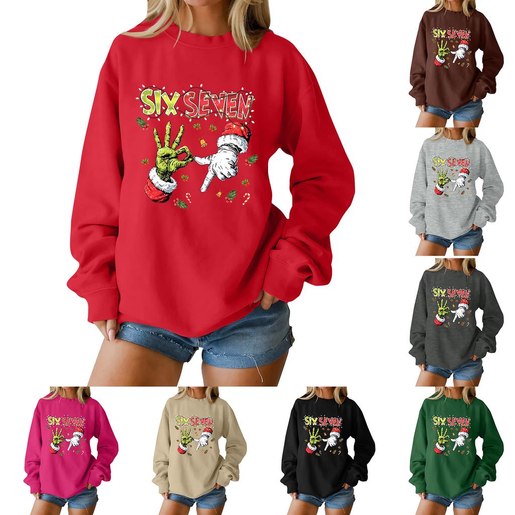 Christmas T-Shirts And Sweatshirts, Women'S Sweatshirts, Long-Sleeved Pullover Sweatshirts, Women'S Long-Sleeved Tops