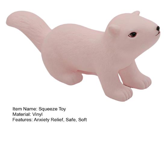Realistic Squirrel Squeeze Toy with Sound Soft TPR Fidget for Kids Adults Cute Animal-Shaped Decompression Gadget for Children