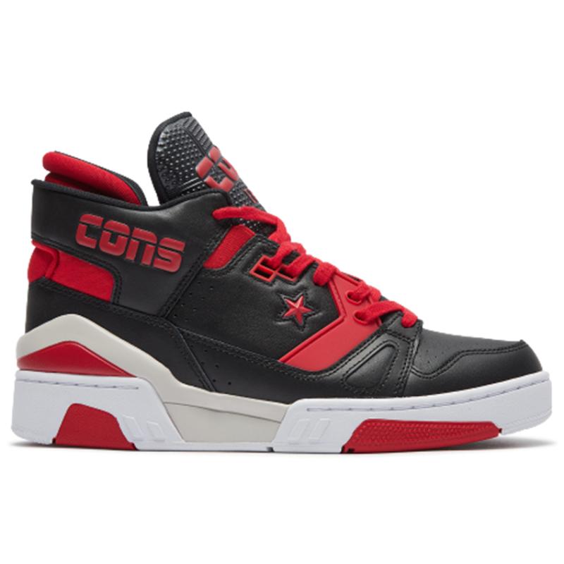 Converse ERX Courtside Game Empired Red Sports Trend Mid-Top Vintage Basketball Shoes Unisex Black and Red