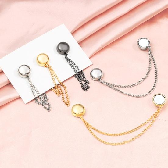 4 Pcs Magnetic Clothing Clips Multi-Function Pinless Brooch Shawl Clips Strong Magnetic Buckle with Chain for Clothes Slimming Accessories