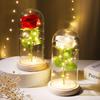 Eternal Rose Night Light: Glass Dome Gift for Christmas, Valentine's Day, or Qixi Festival