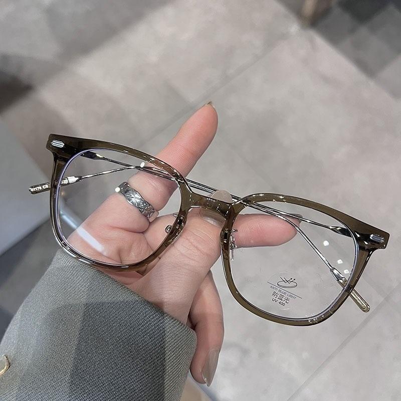 Anti Radiation Eyeglasses Square Computer for Women Men Replaceable Lens