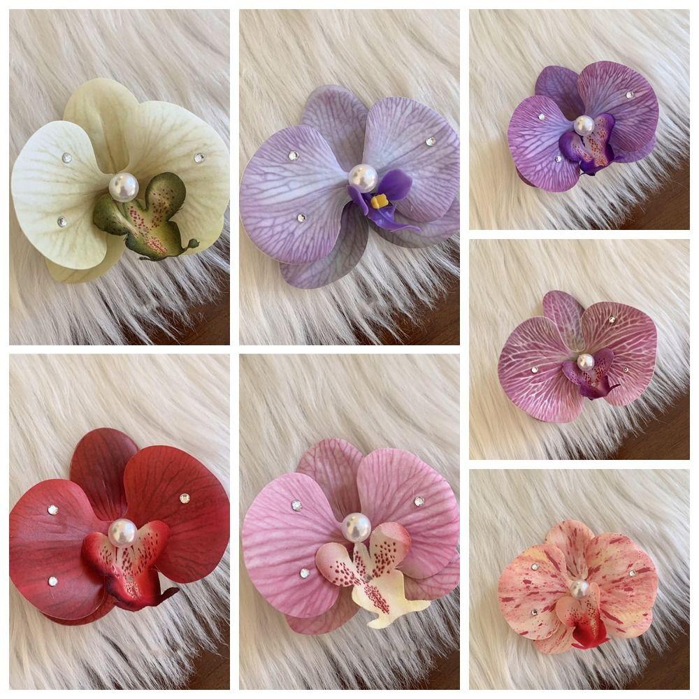 Butterfly Orchid Orchid Flower Hairpin Cloth Girl Hair Clip Cute Flower Hair Clip Seaside