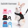 Polyester Rabbit Harness Vest Breathable Pet Walking Leash New Bunny Harness Leash  Small Pets Use