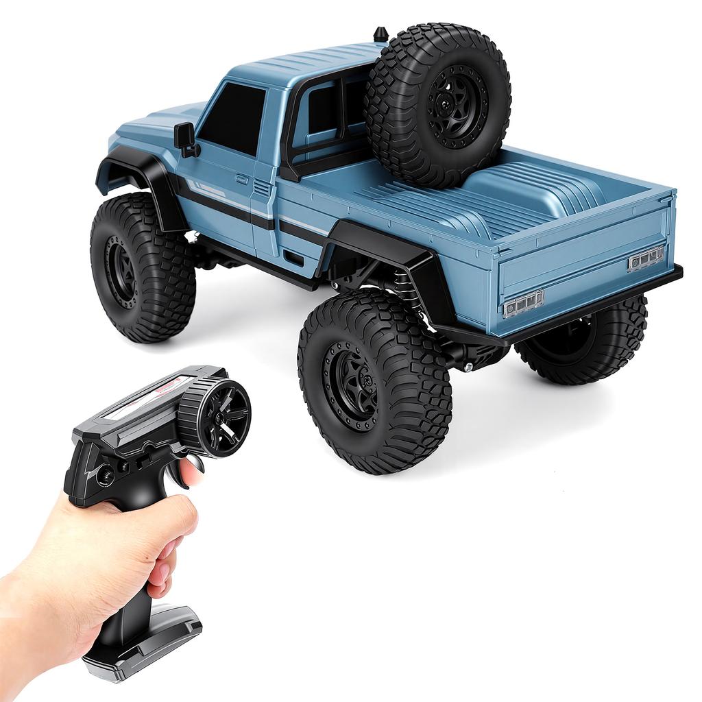 1:20 RC Car 2.4G Remote Control Crawler 4WD Off Road Truck with Dual Batteries LED Lights 20KM H Speed for Multi Terrain