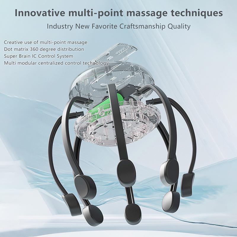 Electric Octopus Claw Head Massager 4 Modes Vibration Scalp Massage Therapeutic Head Scratcher Relief Head Fatigue Improve Sleep