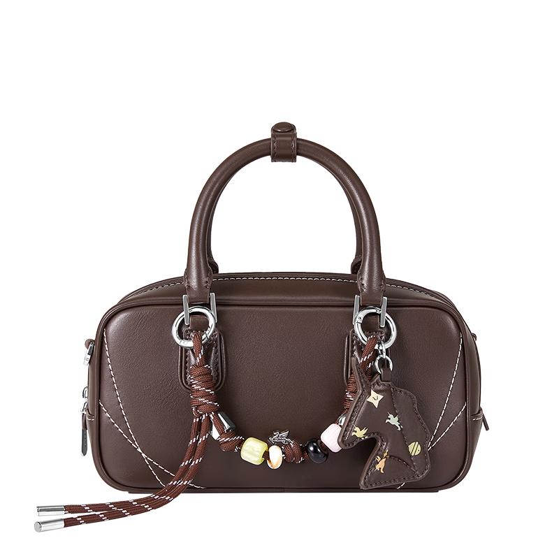 Женская сумка-боулинг NUCELLE из коровьей кожи, цвет конфетти, кросс-боди Medium