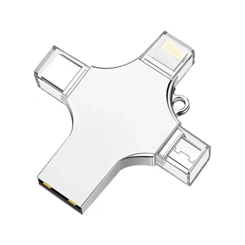 

U-диск 4-в-1 подвійного використання високошвидкісний usb3.0 Android Apple 256 ГБ універсальний мобільний телефон Typ-c U-диск 16GB