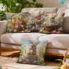 Easter Themed Flowers Cushions Pillowcase Polyester Cushion Cover Throw Pillow Pillowcover Home Car Sofa Decor