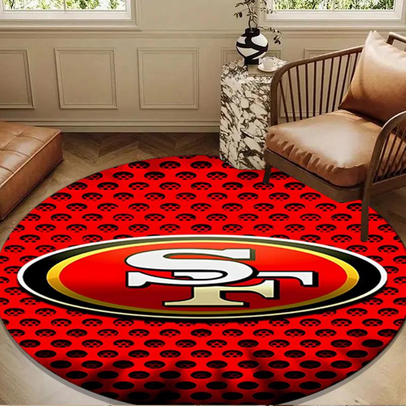 Vintage 49ers Football Round Mat, Anti-slip Circle Carpet Chair Rug For livingroom,Bedroom, Doormat Home Decor Gift Christmas Gifts