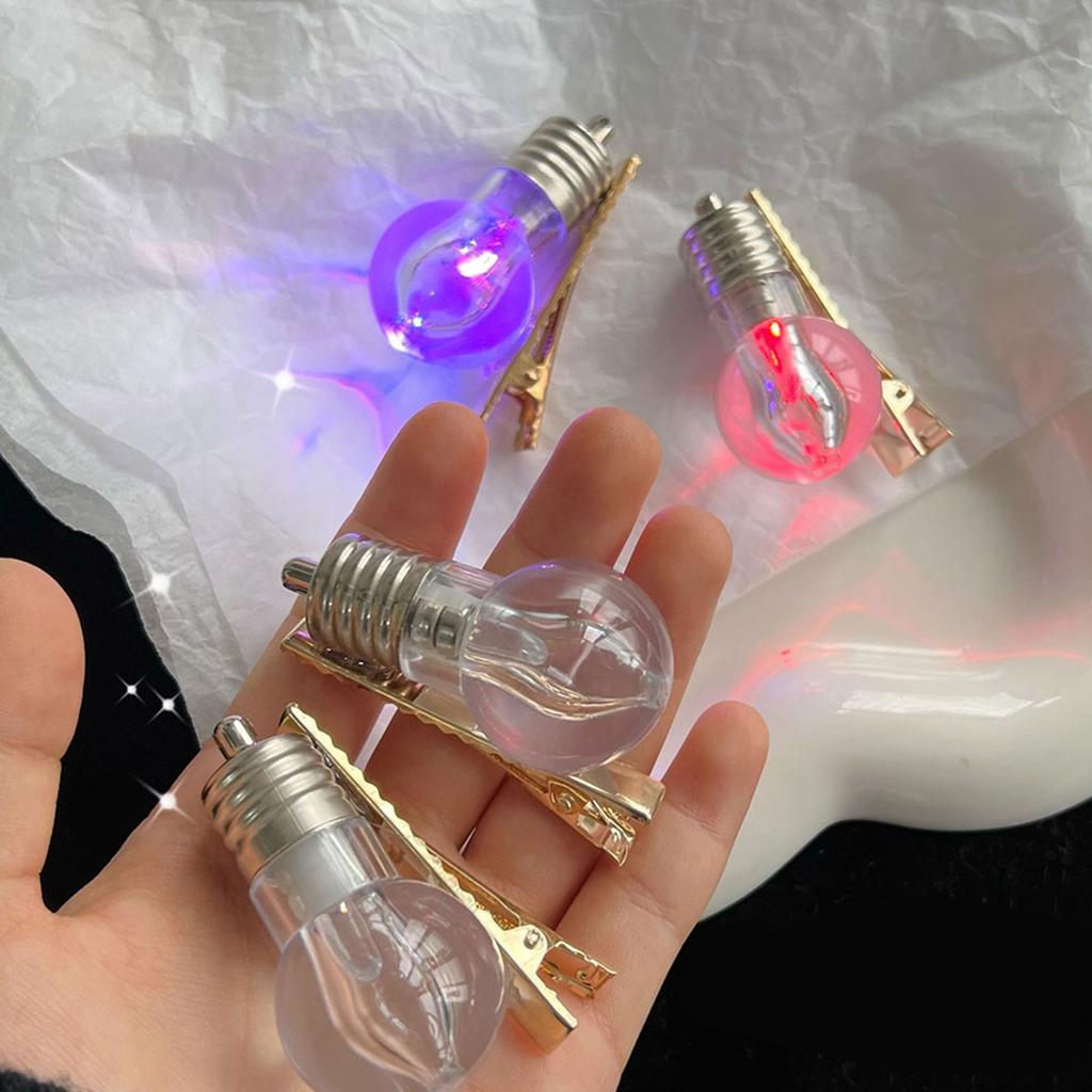 Led Hair Barrettes Glowing Hair Clip Light Bulb Hair Clip Hair Bangs Clip Bangs Pin Bulb Hairpins Y2KHair Accessories
