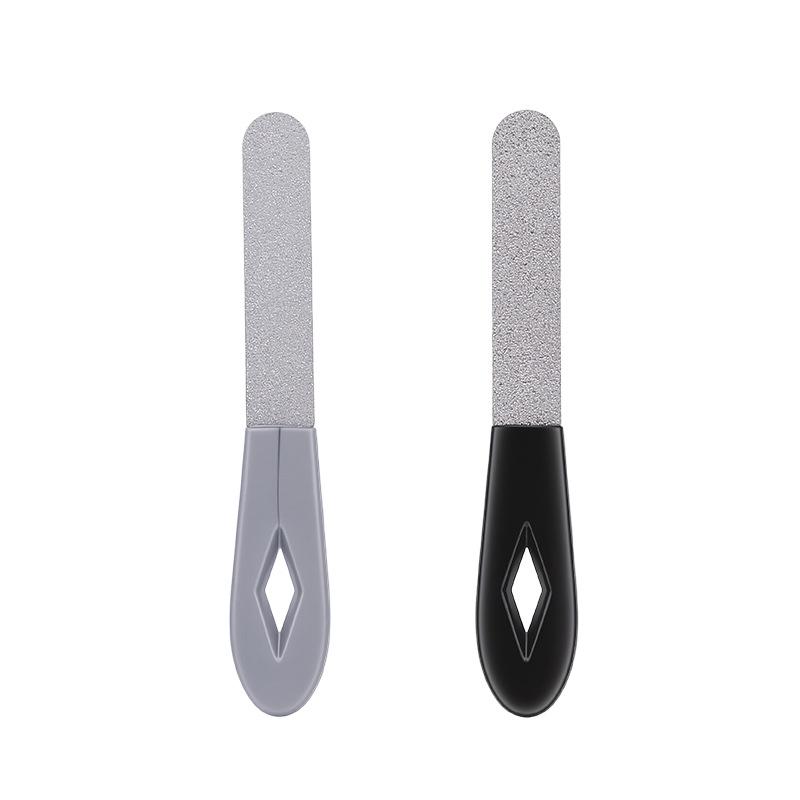 Mini Double-Sided Stainless Steel Nail File with Round Head Buffer and Polisher