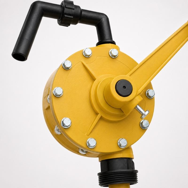 Hand Crank Drum Pump for 15 30 55 Gallon Drums, Manual Rotary Liquid Transfer Pump with 2 Inch Bung Mount for Maintenance Transfer and Storage Service
