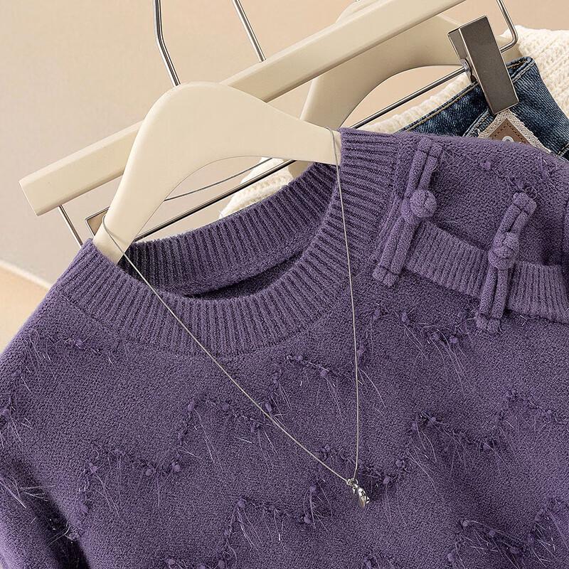 Cypress House Women's Crew Neck Long-Sleeve Knit Sweater